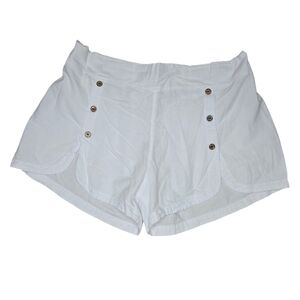 BLANCO Women's White Cotton Button-Detail Beach Swim Cover Up Shorts Size XXL